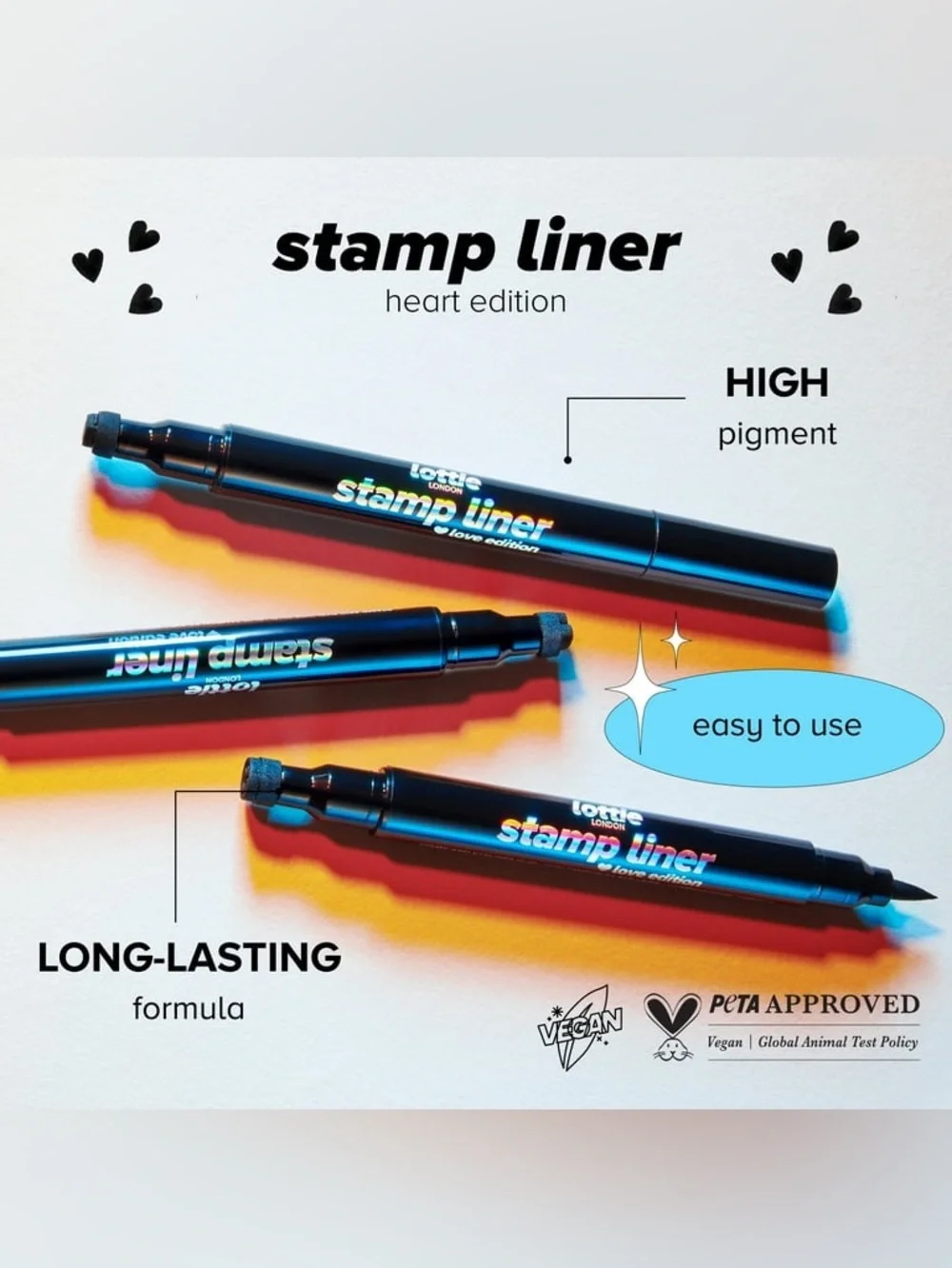 Lottie Stamp Liner Liquid Eyeliner - Heart in Black NWT